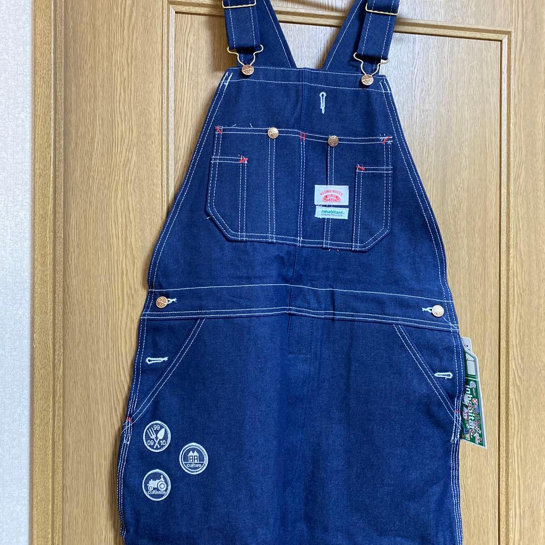 未使用 ラウンドハウス×inhabitant デニムオーバーオール 36×32