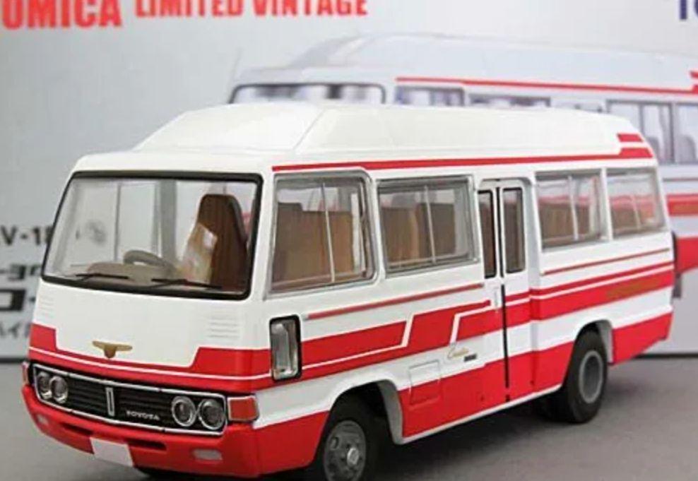 トミカリミテッドヴィンテージ トヨタ コースター ハイルーフ DX車 (白/赤)
