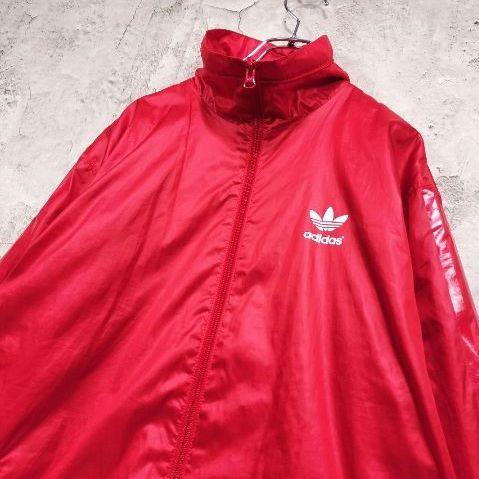 ✪【人気】アディダス　ナイロンジャケット　ウインドブレーカー　レッド　XL