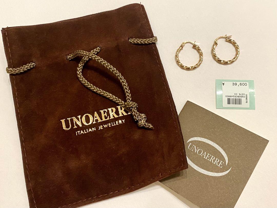 UNOAERRE ゴールド ツイストフープピアス ほぼ新品