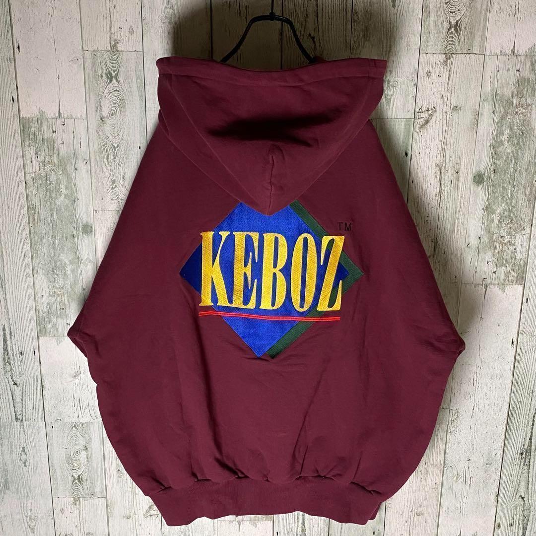 即完売品】KEBOZ ケボズ☆オール刺繍デザイン スウェット パーカー XL
