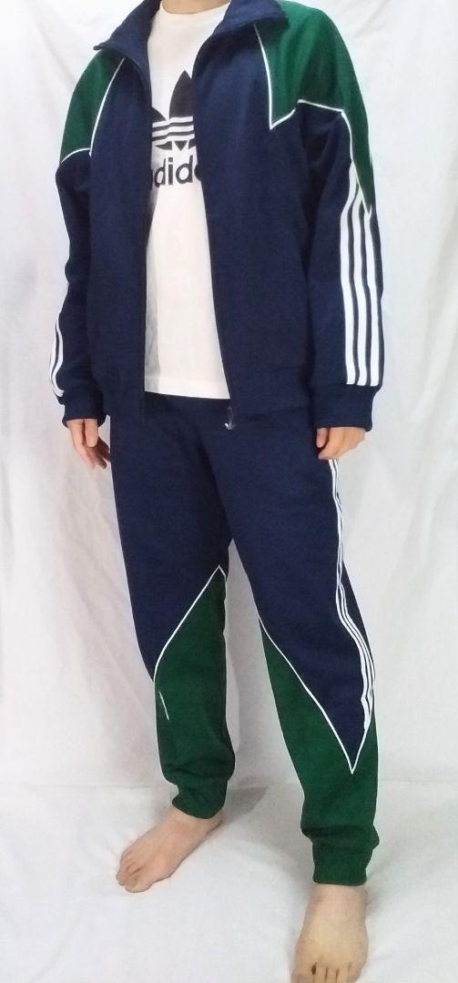 トラインの═ 新品 ジャージ 上下 紺×緑 bVu5L-m24485826068 L adidas originals ップインポ