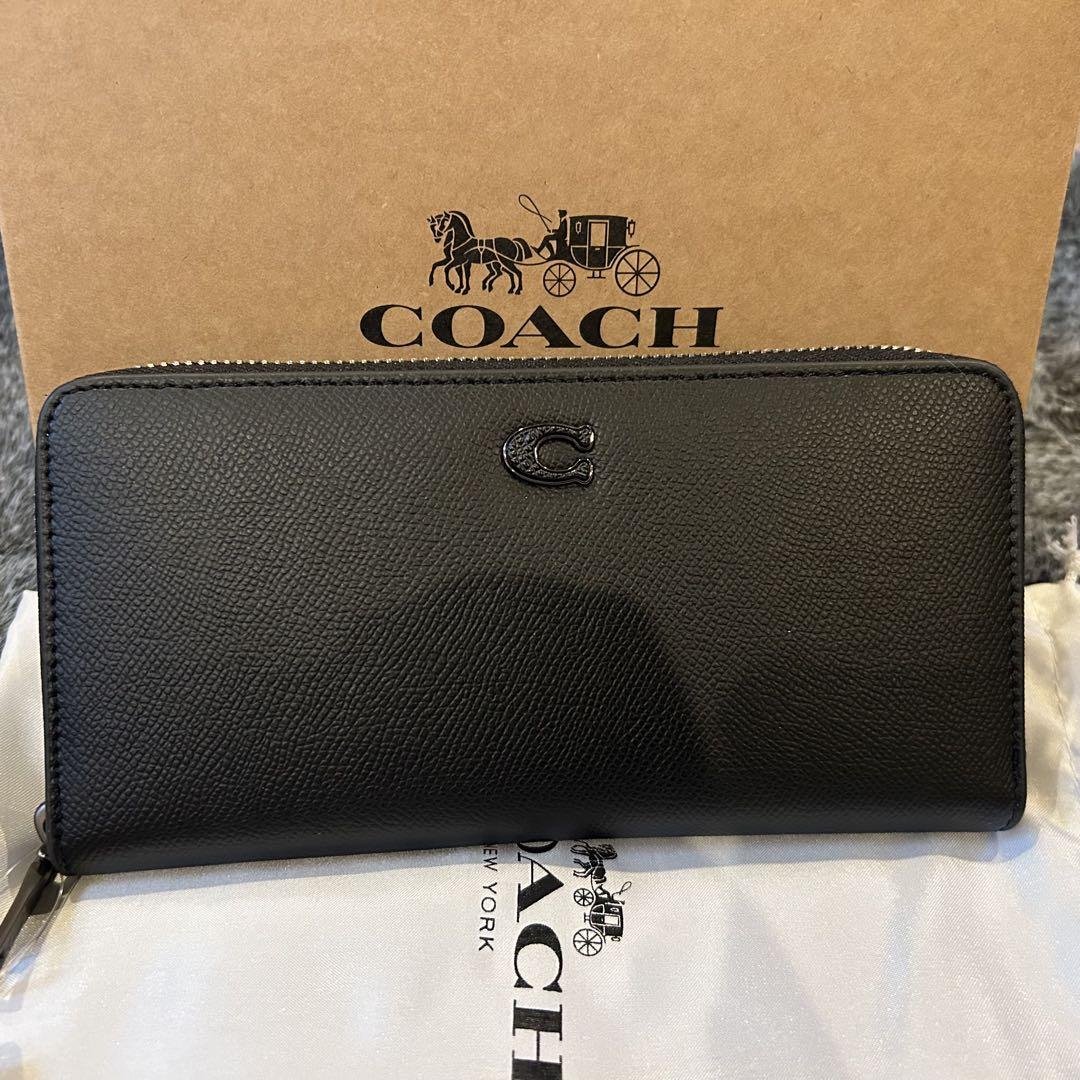 COACHコーチCロゴ入りシンプル人気新作アコーディオン長財布【新品未使用】