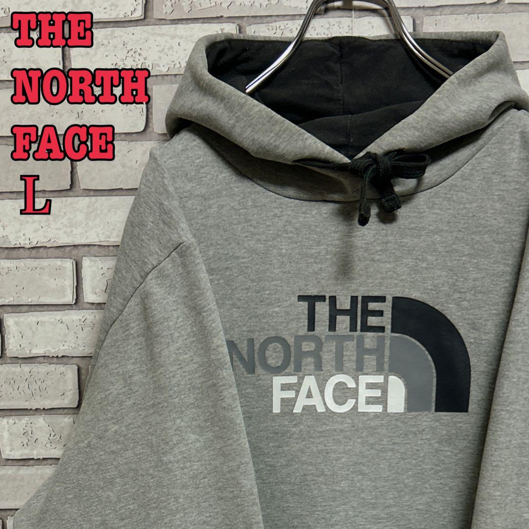 THE NORTH FACE☆プルオーバーパーカー センターロゴ グレー L