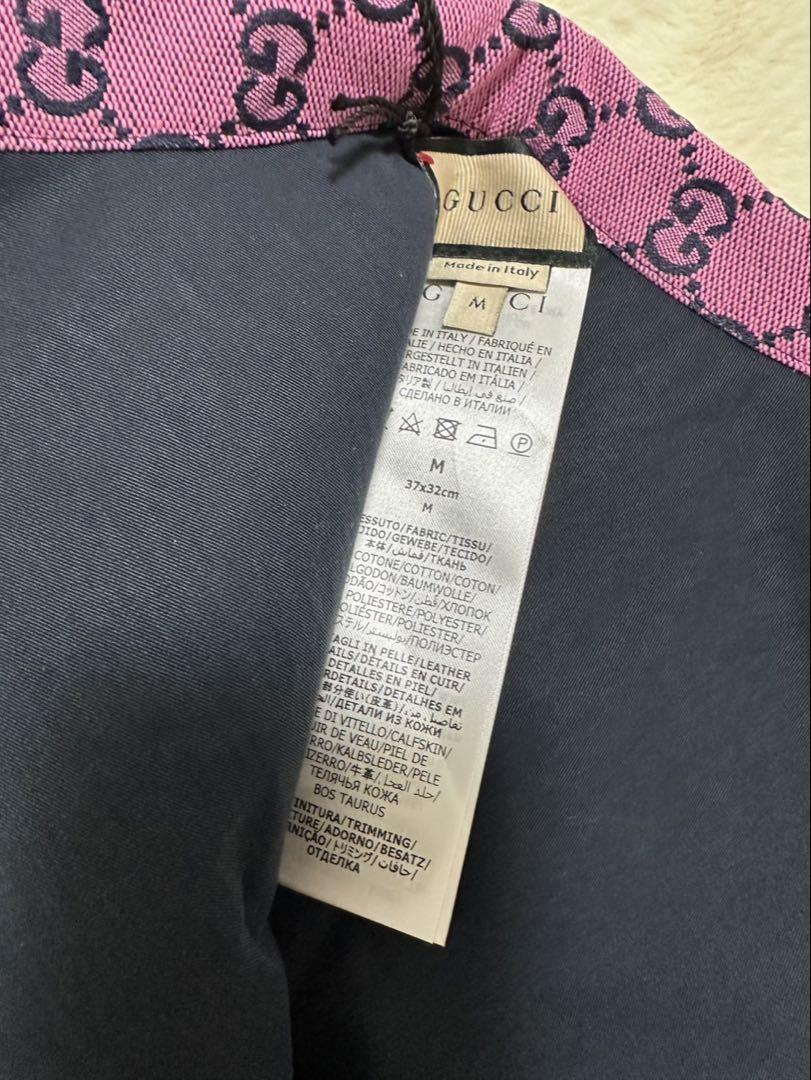 GUCCI 犬用コート ピンク・ネイビー GGパターン サイズM