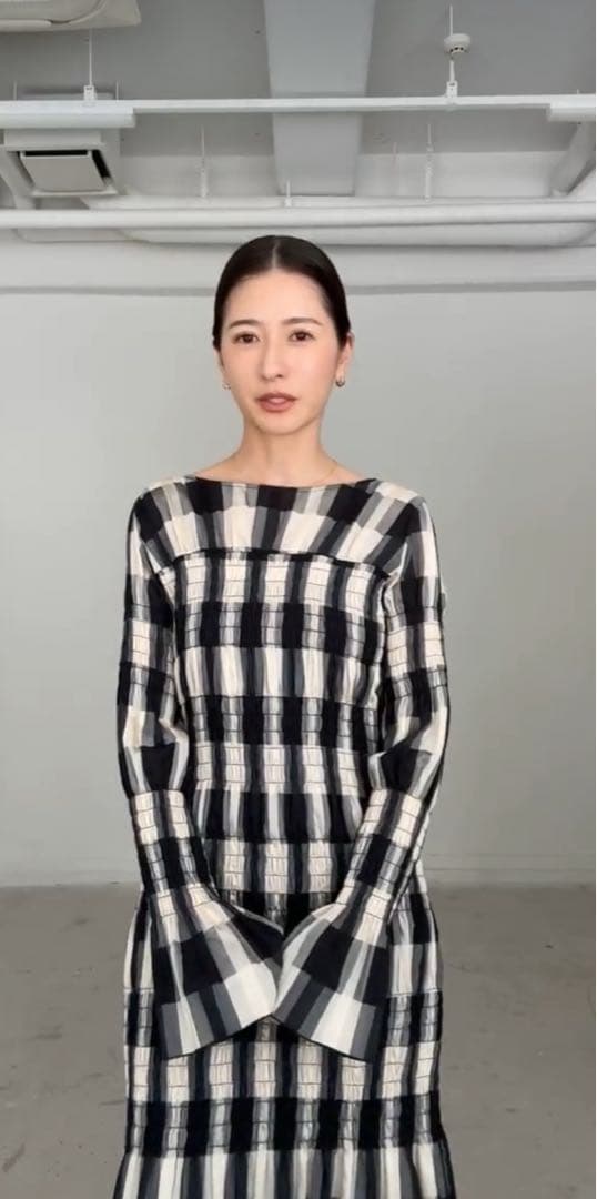 CLANE SHIRRING LONG ONEPIECE