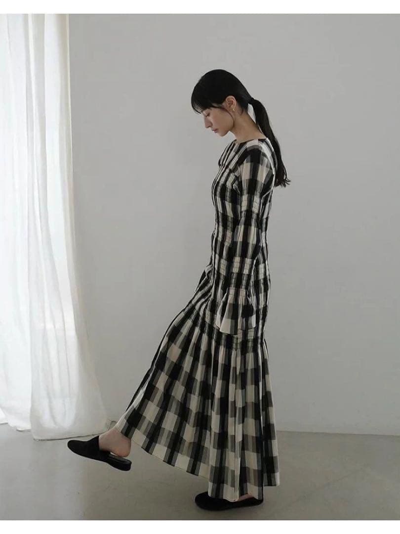 CLANE SHIRRING LONG ONEPIECE