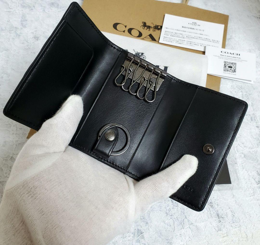 レザー・カ Y202 シグネチャー レザー 5連キーケース 0oxLS-m24490003527 COACH コーチ キーケース ブラック