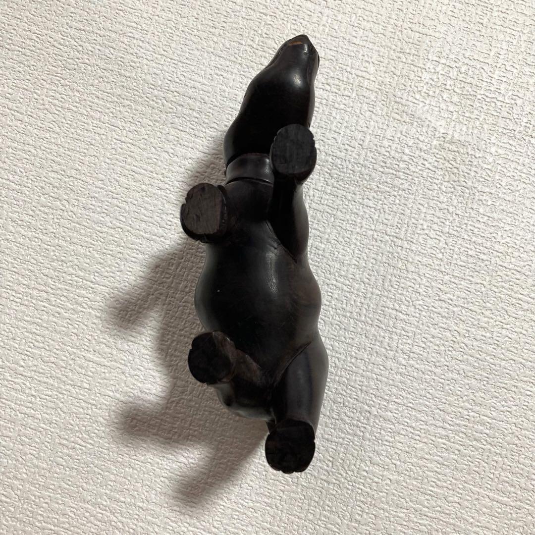 海外　木彫り置物 木彫り サイ 置き物 オブジェ ヴィンテージ ハンドメイド 海外