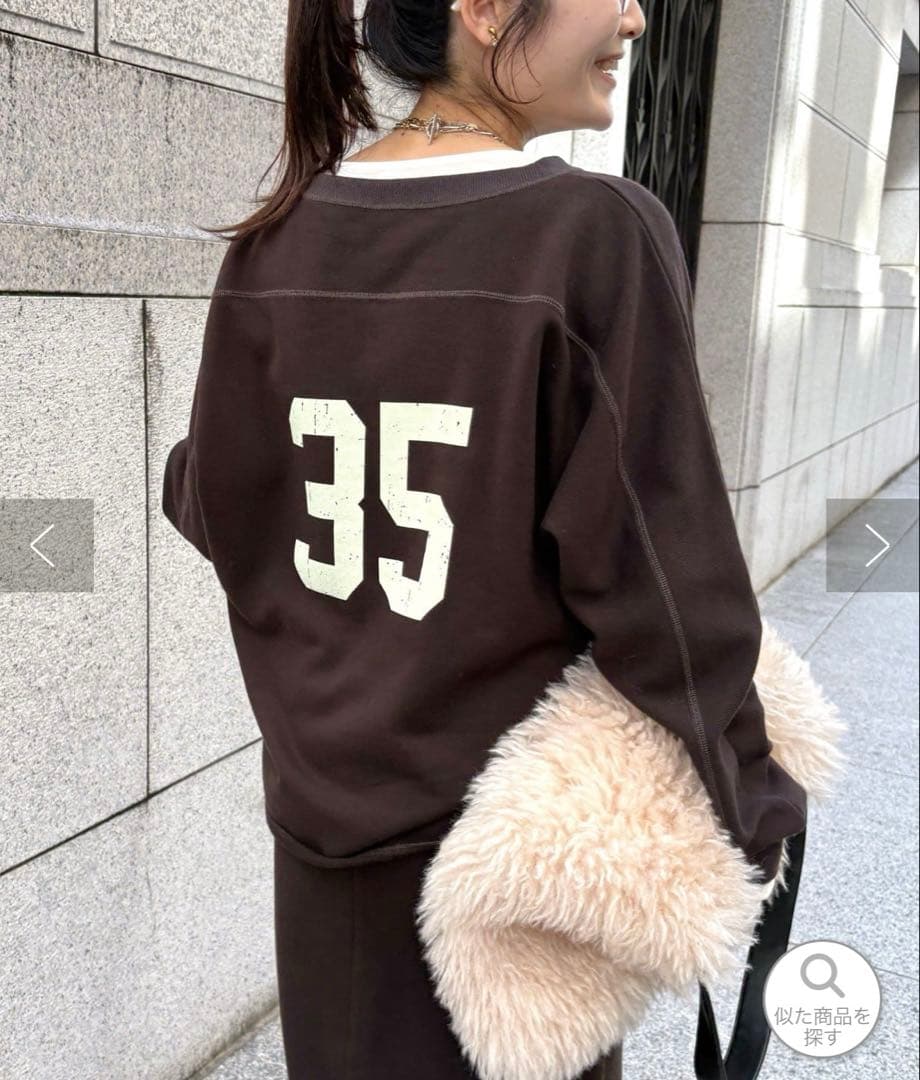 DOUDOU インフルエンサーOKOCHI企画 裏毛 ナンバリングプルオーバーFREE SIZE・DouDou