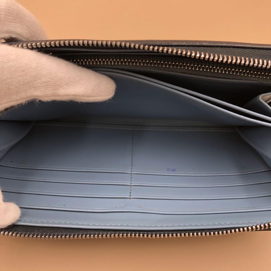 SG3502B PRADA プラダ サフィアーノ ラウンド 長財布 ネイビー