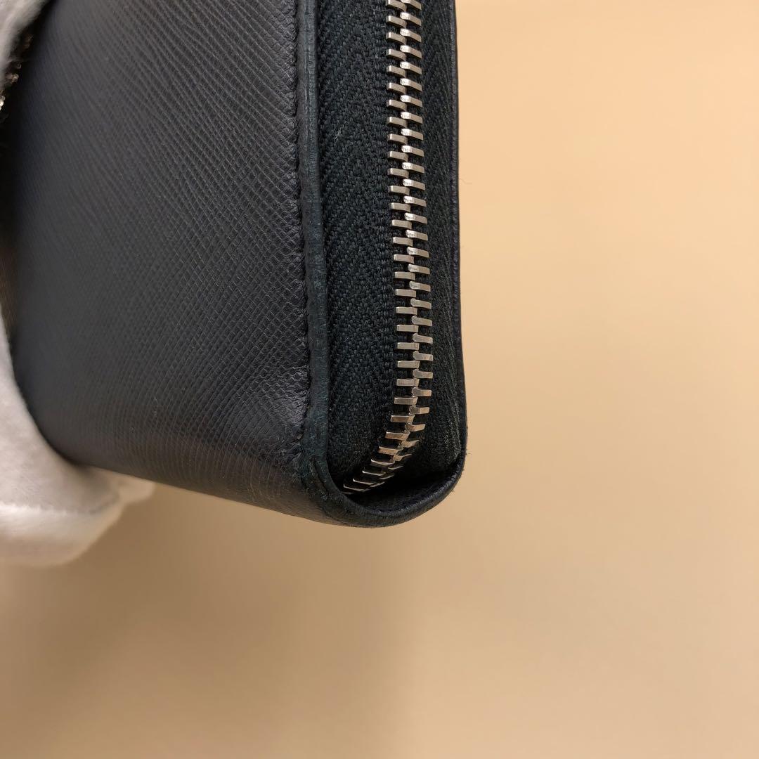 SG3502B PRADA プラダ サフィアーノ ラウンド 長財布 ネイビー