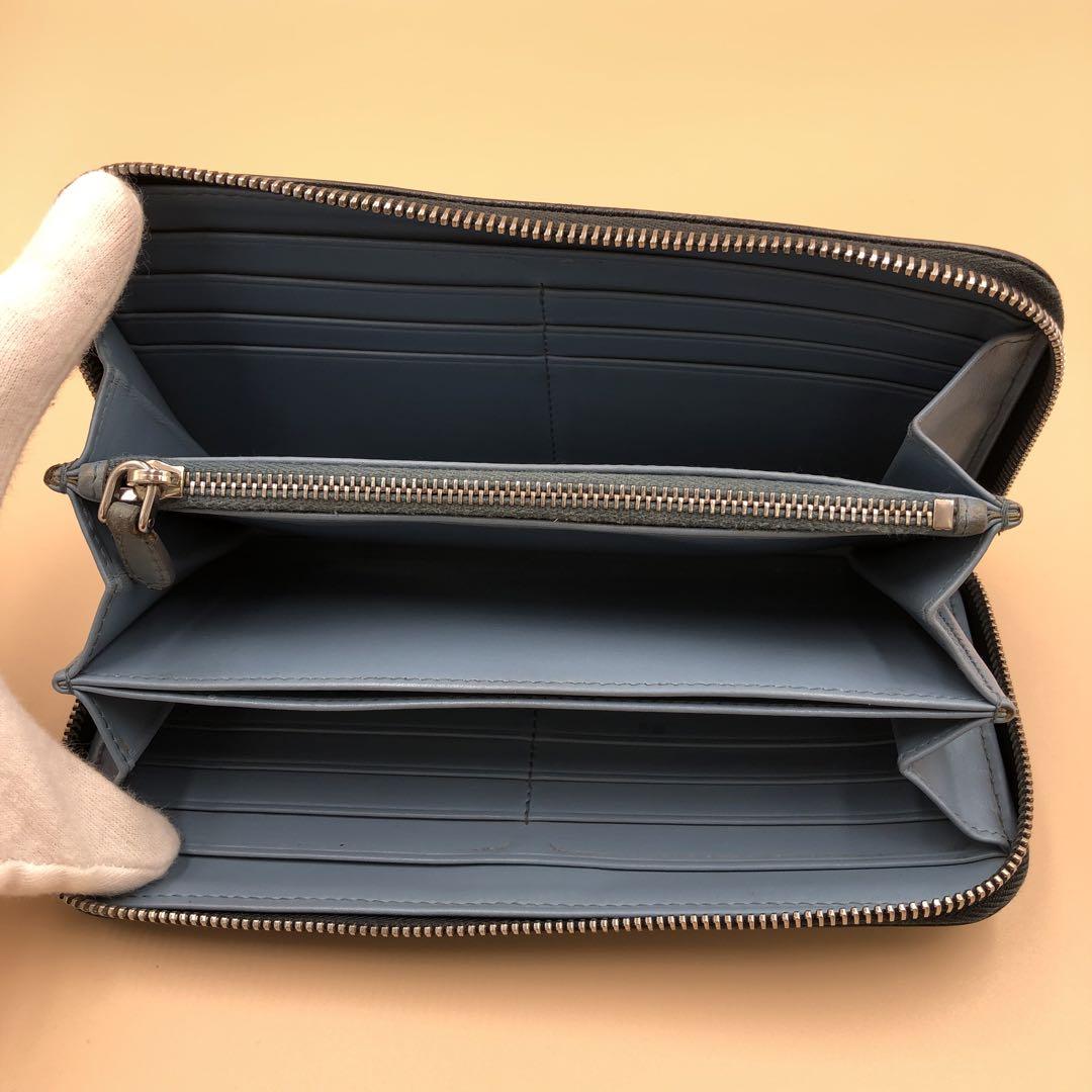 SG3502B PRADA プラダ サフィアーノ ラウンド 長財布 ネイビー