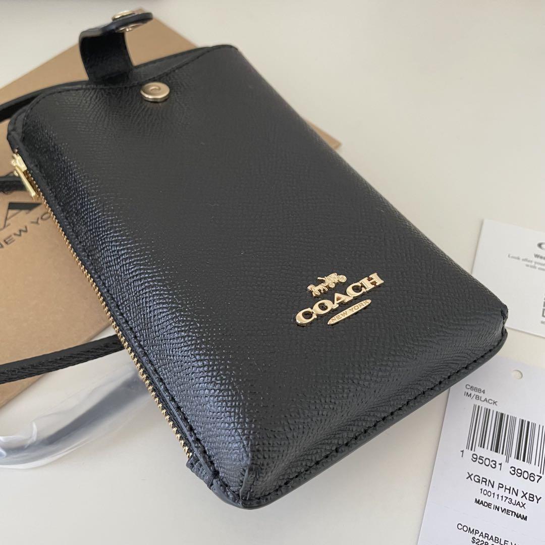 COACH コーチ　スマホケース　ショルダーバッグ　財布　ブラック　黒色