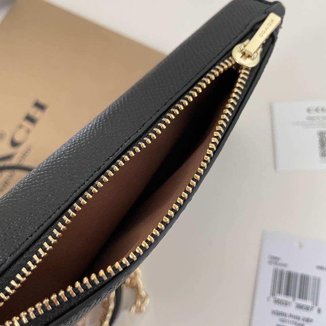 COACH コーチ　スマホケース　ショルダーバッグ　財布　ブラック　黒色