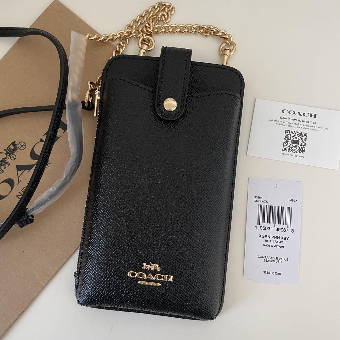 COACH コーチ　スマホケース　ショルダーバッグ　財布　ブラック　黒色