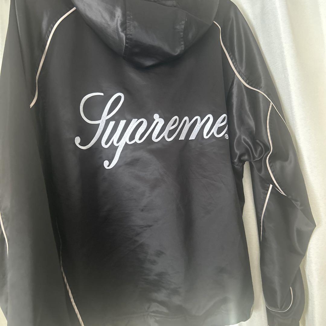 ジャケット・アウター Supreme Satin Hooded Track Jacket Black