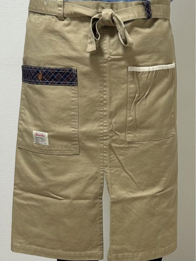 [BasShu] バッシュエプロン播州織ベージュ未使用品