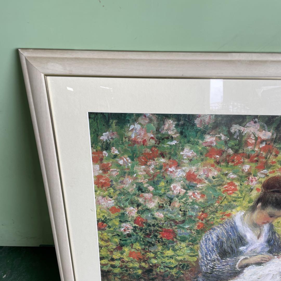 クロード・モネ 油彩画 庭のカミーユ・モネと子供 美術品 アート