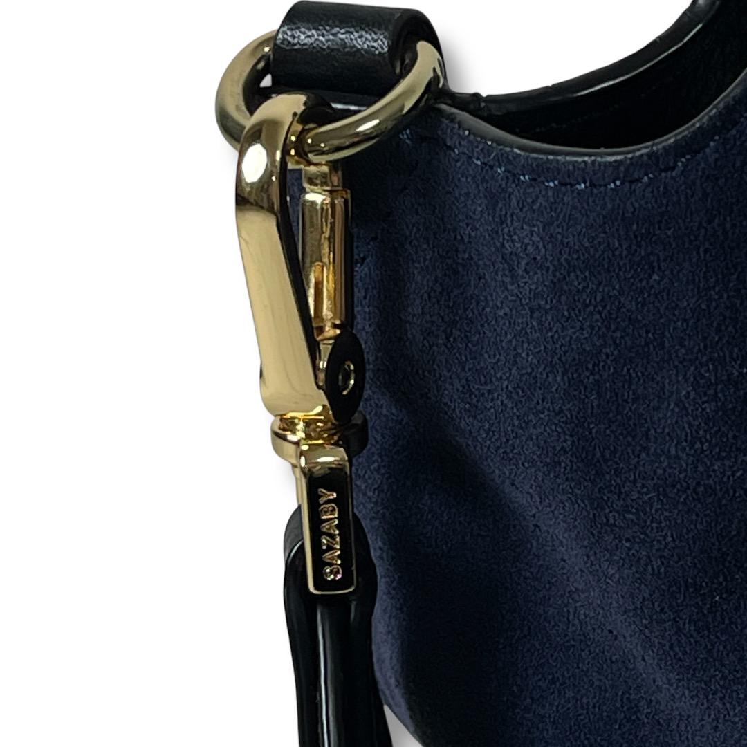 SAZABY レザー × スエード バイカラー ハンド ショルダー 2way