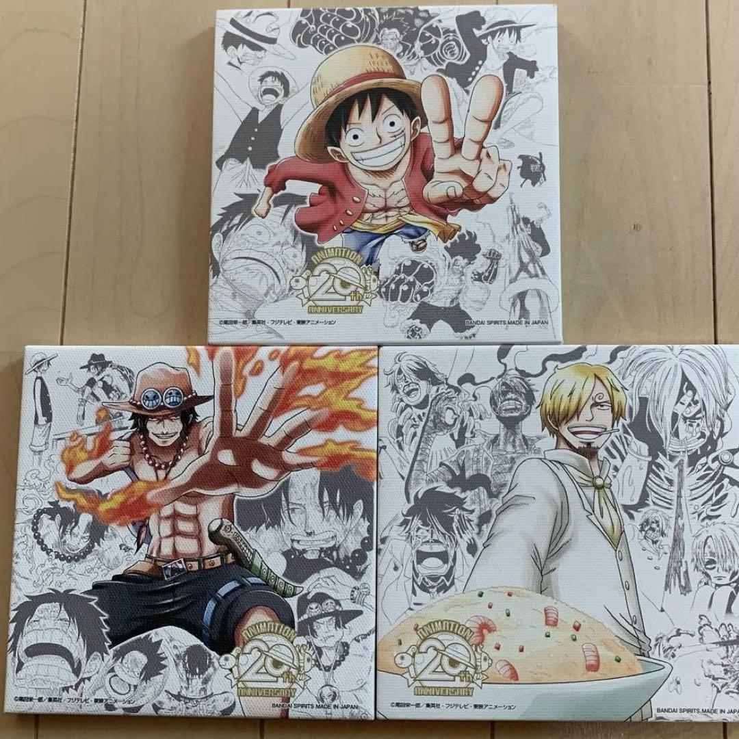 本命ギフト ONE PIECE（ワンピース）20周年記念キャンバスアートボード（3枚 コミック・アニメ