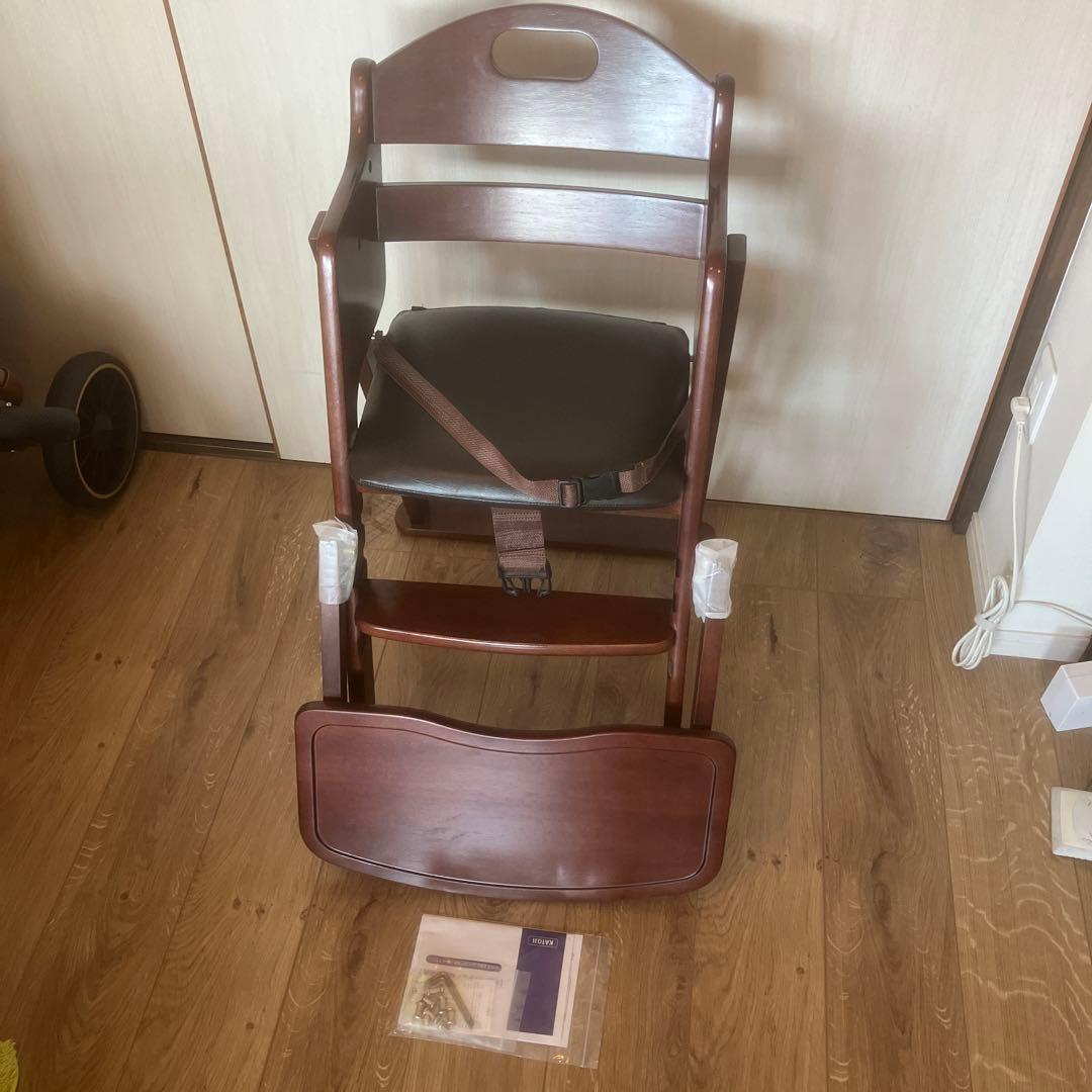 KATOJI 木製キッズハイチェア ベルト付き 折り畳み　説明書付き　カトージ