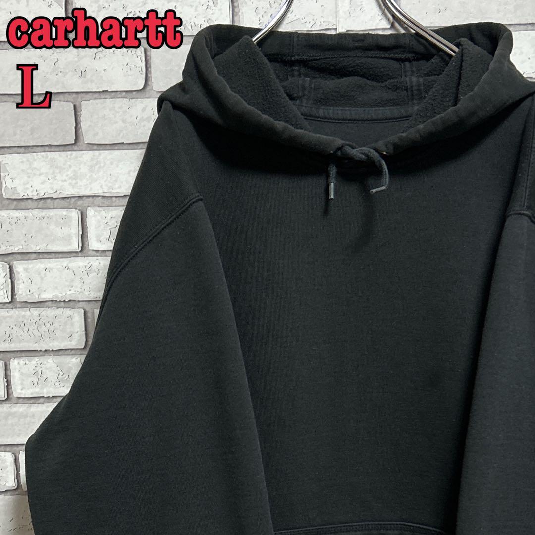 carhartt☆カーハート☆プルオーバーパーカー ワンポイント L ブラック