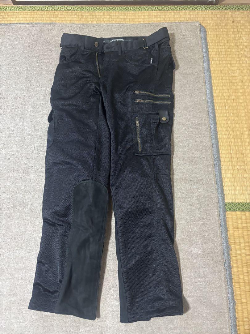 ROUGH&ROAD ブラック バイクメッシュパンツ