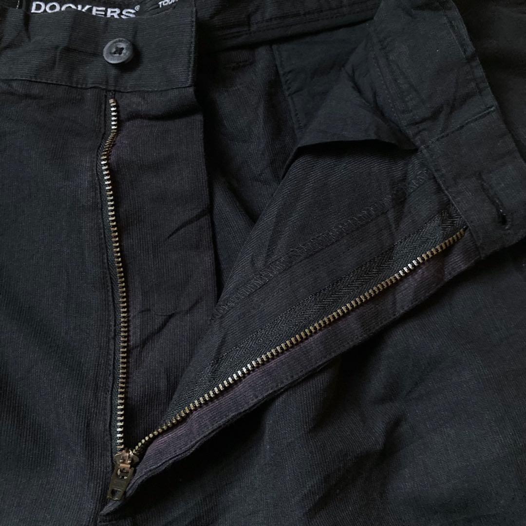 00s DOCKERS ツータック レーヨン混 ワイドスラックス 黒チノパン mdprevattcaulkingandwaterproofing.com