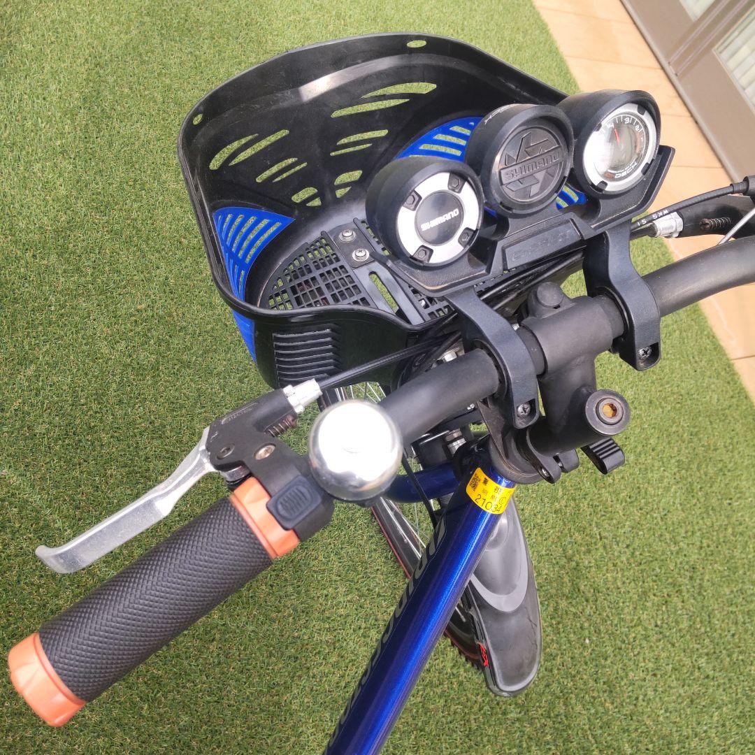 ブリヂストン キッズサイクル 青 バスケット付き 22インチ