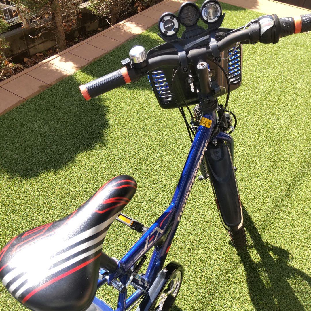 ブリヂストン キッズサイクル 青 バスケット付き 22インチ