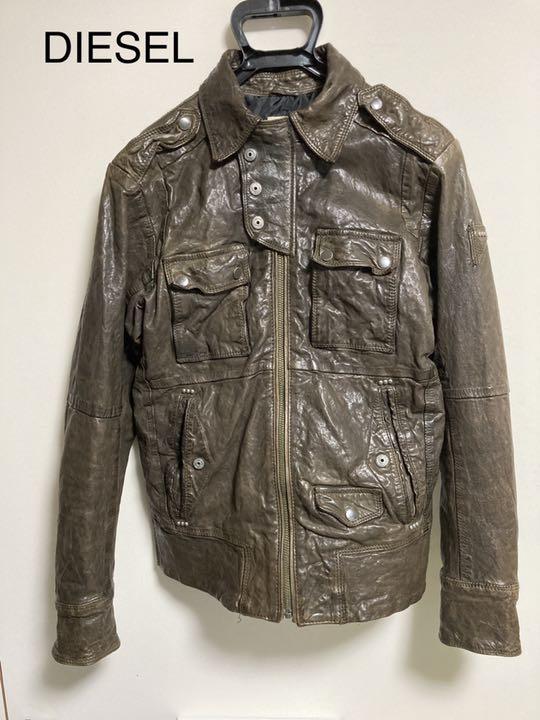 DIESEL 本革 レザージャケット ブラウン