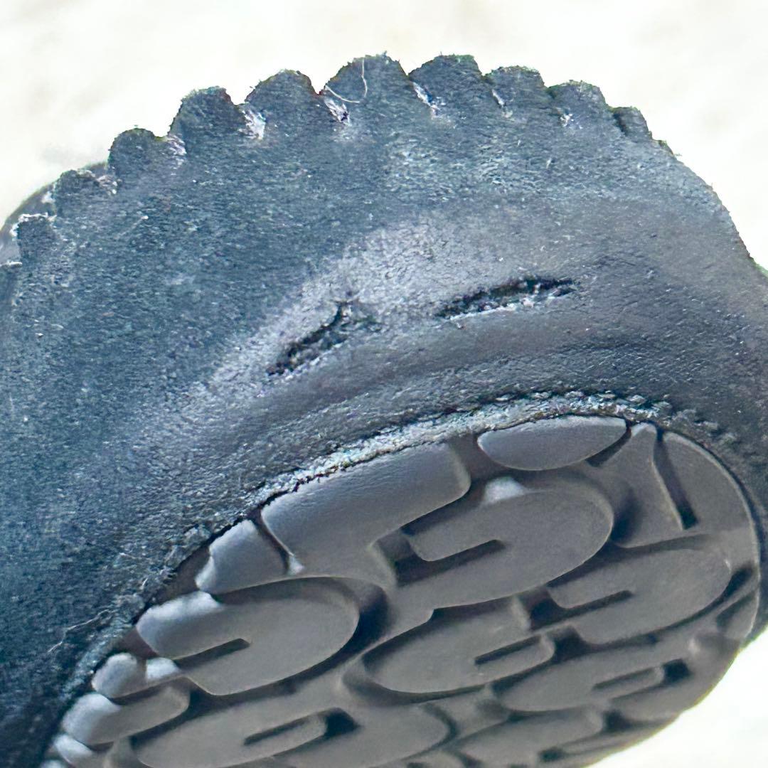 【希少】アグ モカシシ デカ リボン スエード ブラック ボア ムートン 24 【希少】アグ モカシシ デカ リボン スエード ブラック ボア ムートン 24