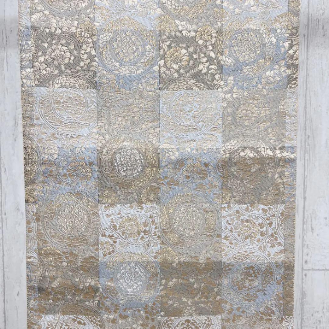 限定SALE人気 専用 市松模様に花や花紋が織られた袋帯 着物 Wxhk2-m24525065782 NEW在庫