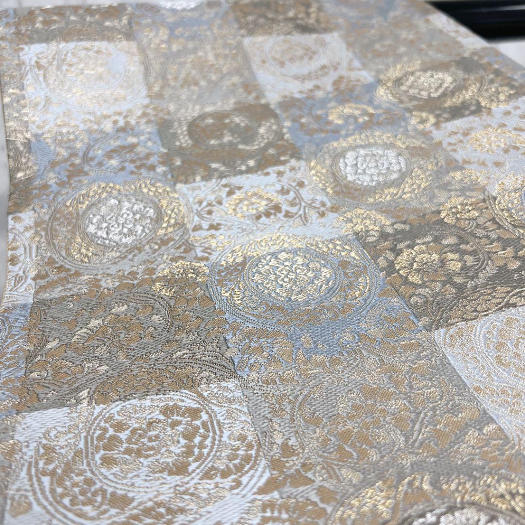 限定SALE人気 専用 市松模様に花や花紋が織られた袋帯 着物 Wxhk2-m24525065782 NEW在庫