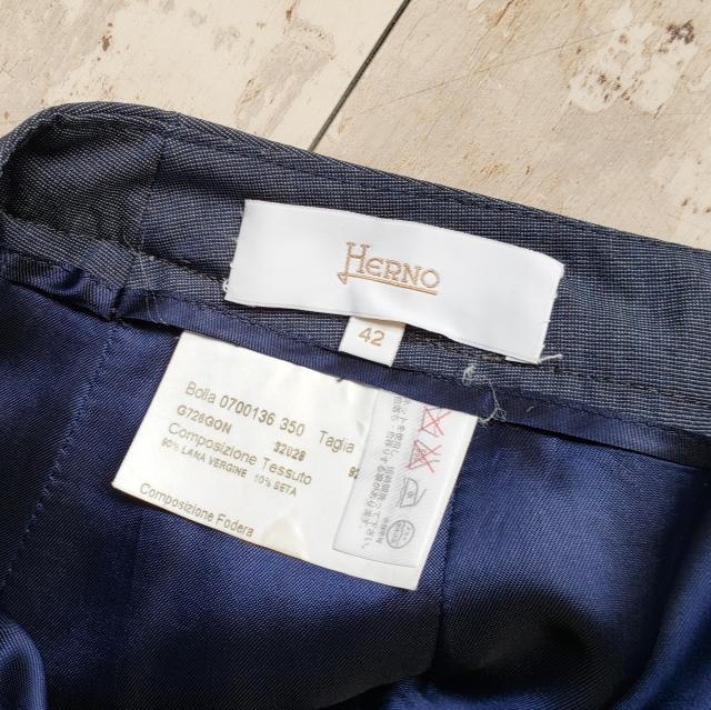 半額 50％OFFの通販 ☆ ヘルノ HERNO ウール ネイビー イタリア製 42 スカート シルク混 スカート