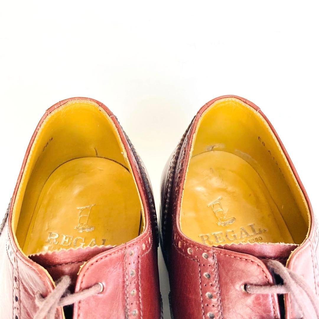 【美品・ツリー付き】リーガル REGALウィングチップ 26.5cmバーガンディ