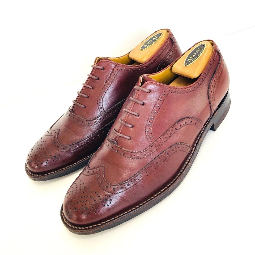 【美品・ツリー付き】リーガル REGALウィングチップ 26.5cmバーガンディ