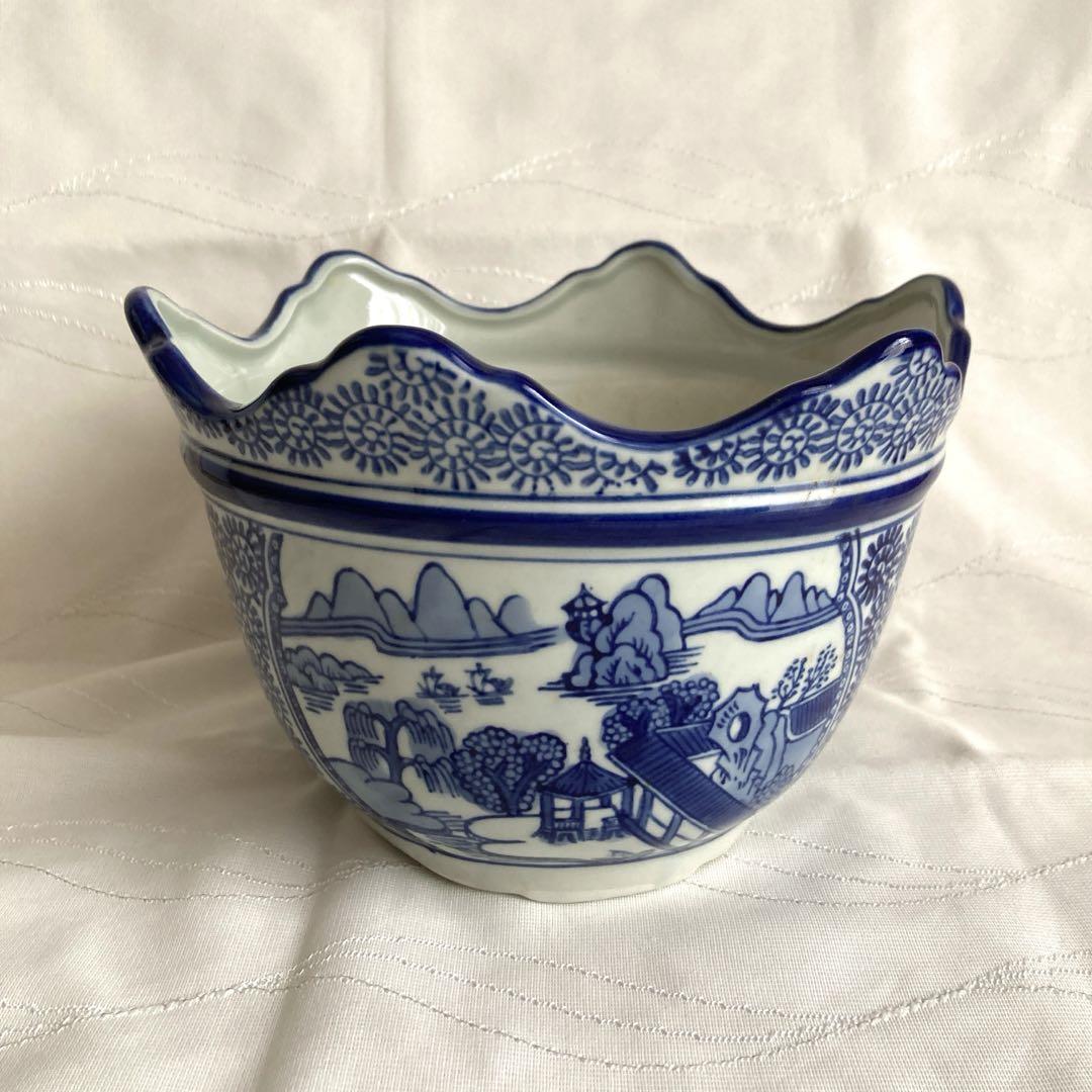 大型火鉢　山水画 お値下げ⤵️ 火鉢 鉢カバー 骨董品 山水画 - メルカリ