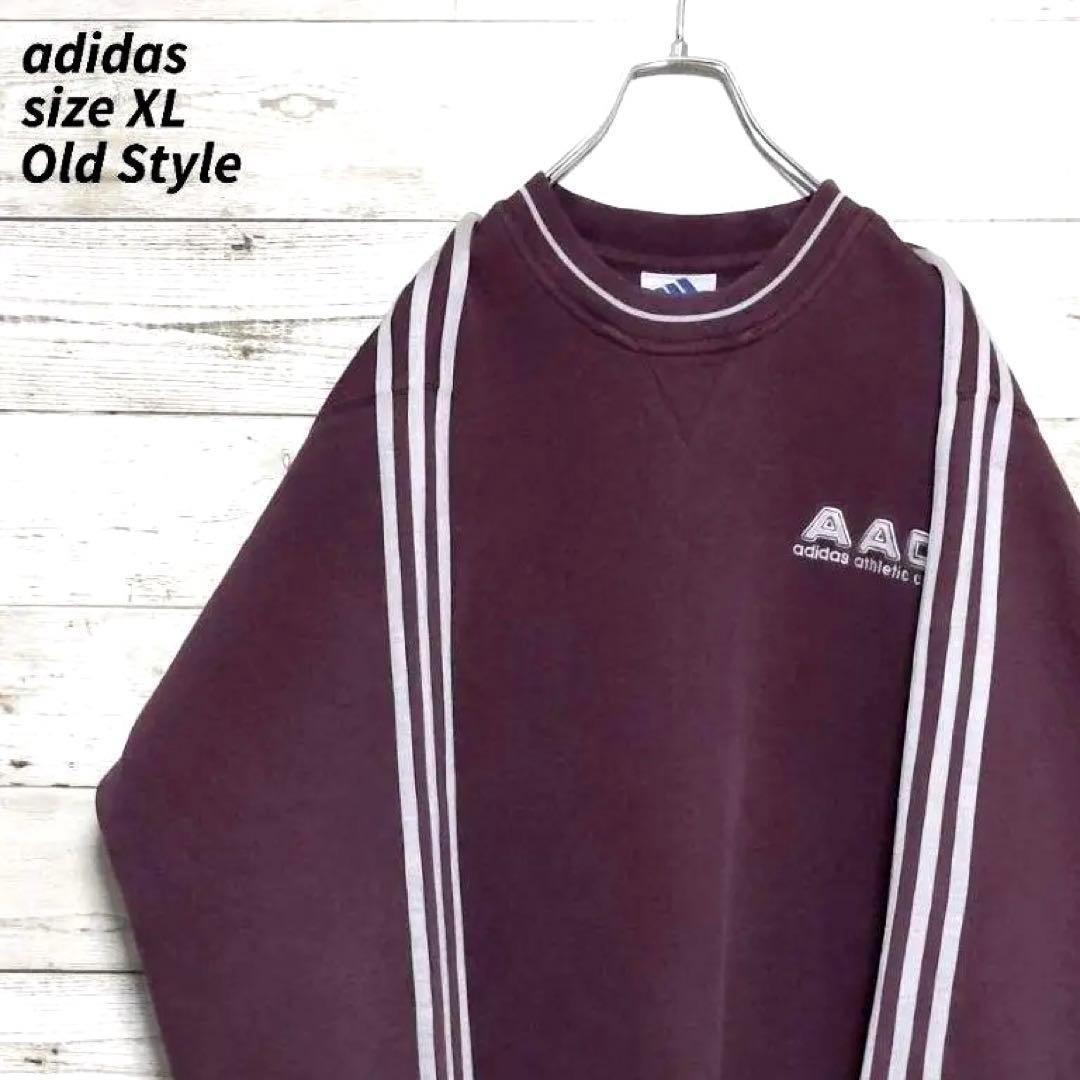 《超希少》adidas☆アディダス☆XL☆ロゴ刺繍☆太アーム☆スリーストライプス