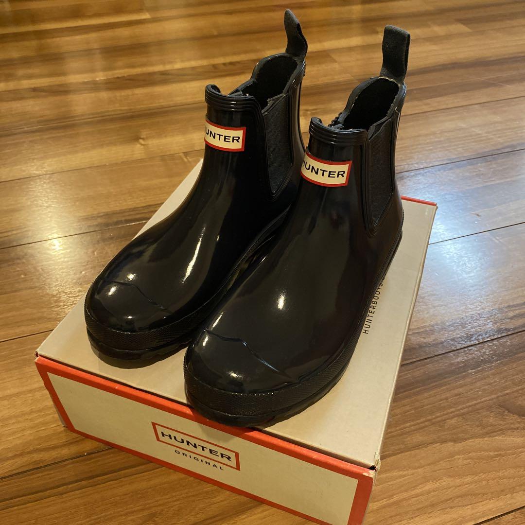 HUNTER  ネイビー　ショートレインブーツ