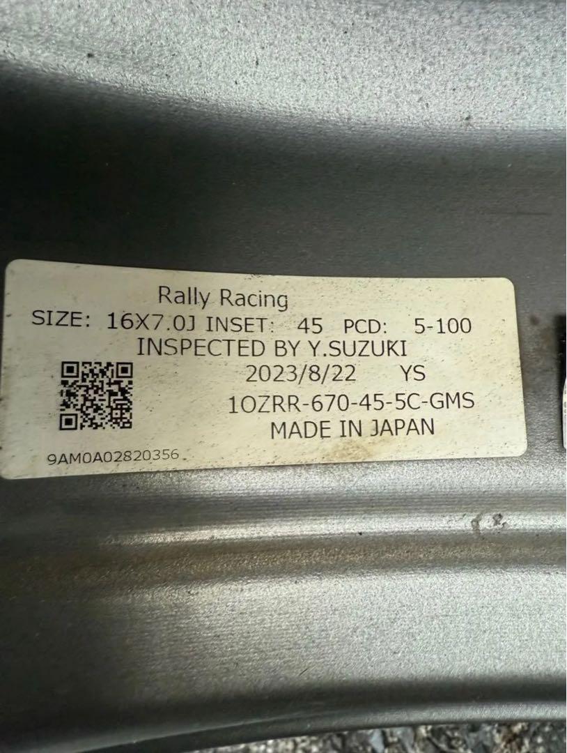 ①185/60R16 レグノ OZ RACING PCD100 7J +45