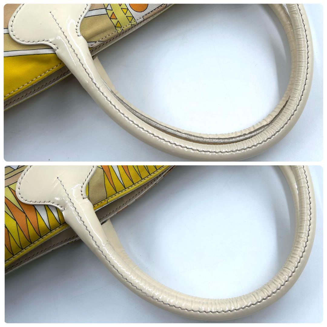 エミリオプッチ 556 トートバッグ ナイロン エナメル A4 総柄 イエロー エミリオプッチ 556 トートバッグ ナイロン エナメル A4 総柄 イエロー