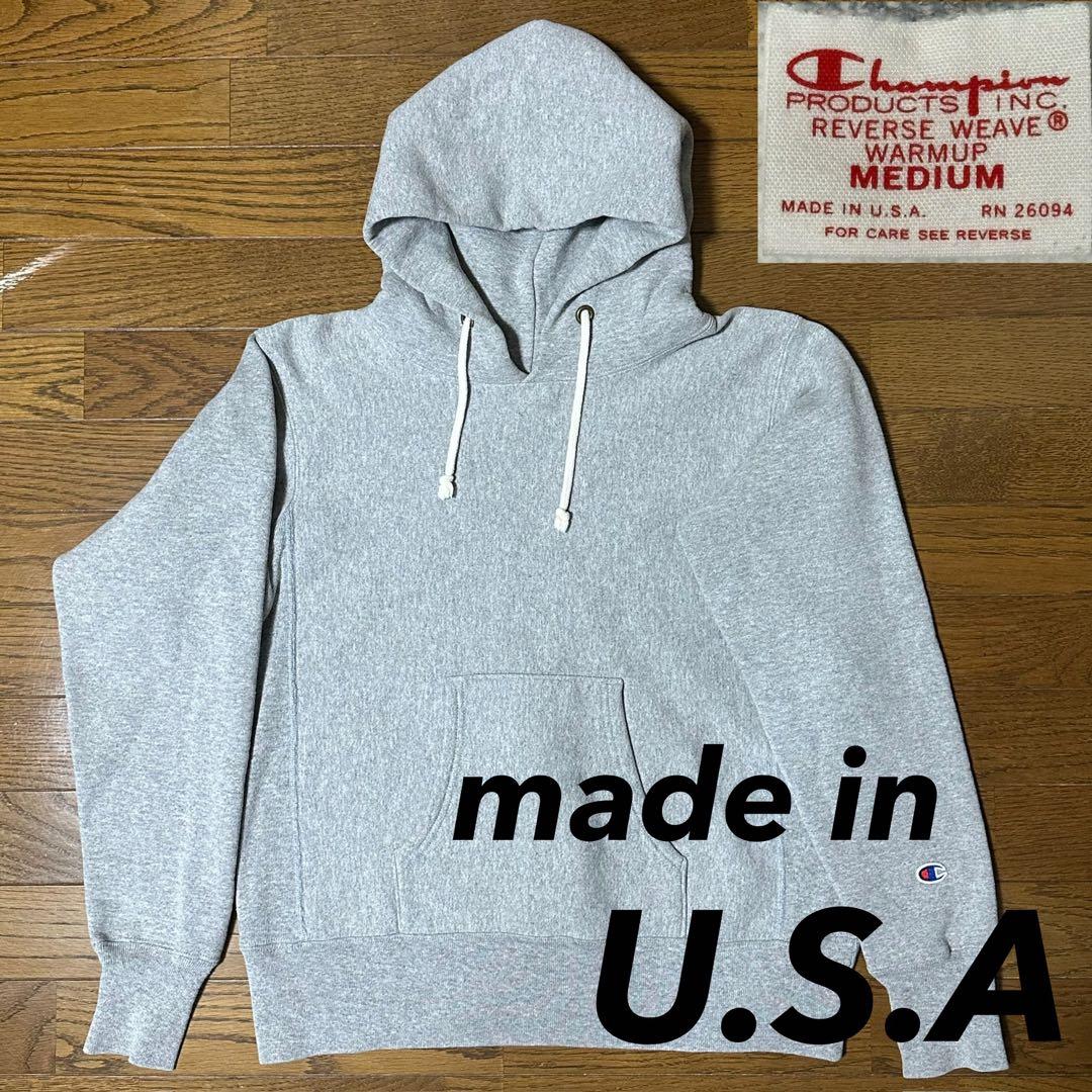 M/復刻赤タグ/Champion/目無し/リバースウィーブ/パーカー