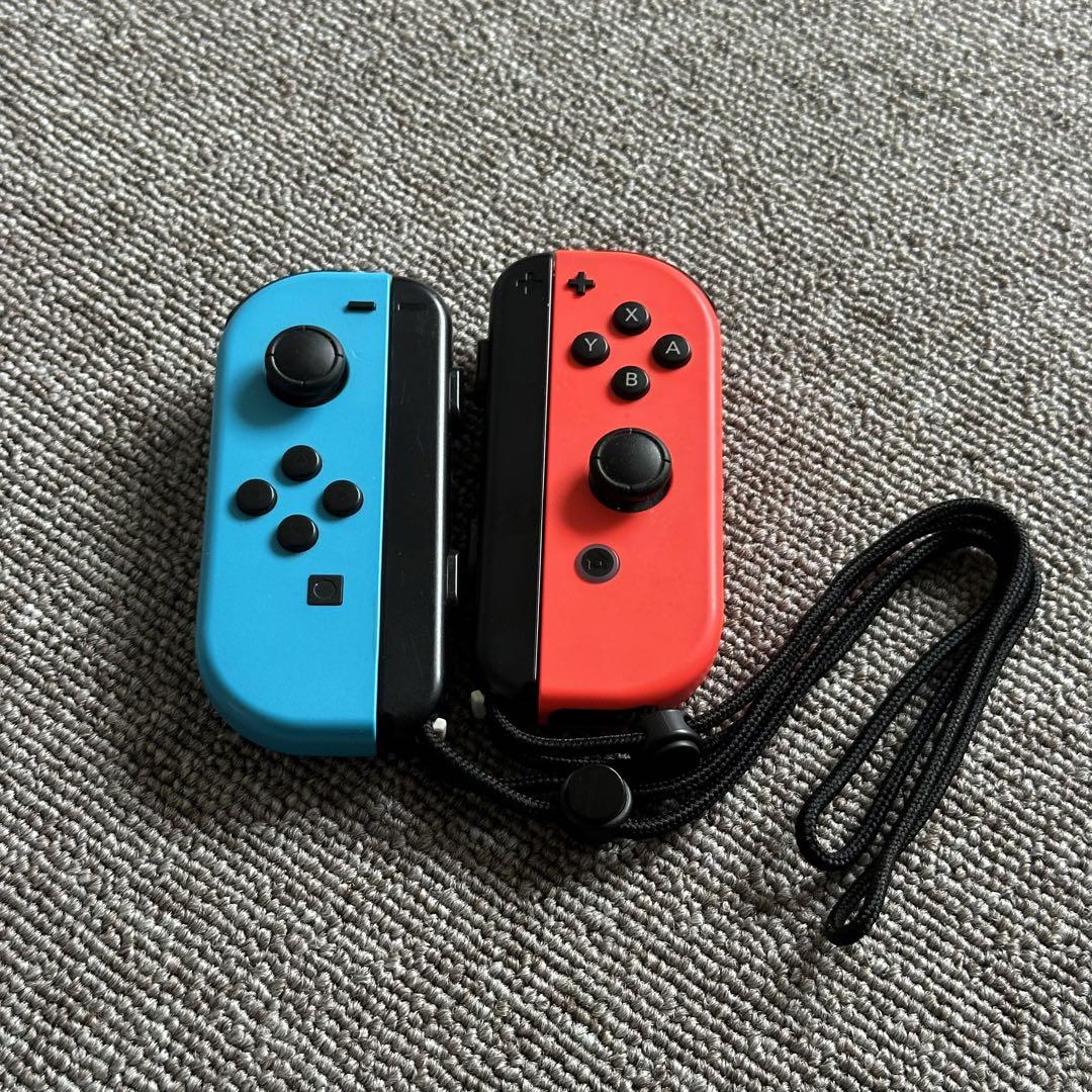 Switch Joy-Con ネオンレッド ネオンブルー ストラップ付き