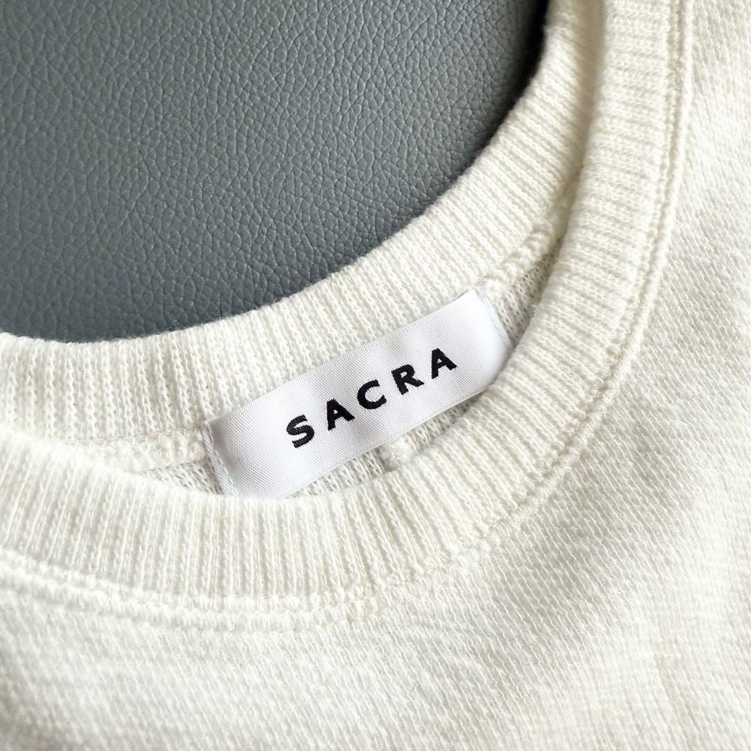 ■極美品　SACRA　サクラ　ダブルフェイスコットンワンピース　ホワイト