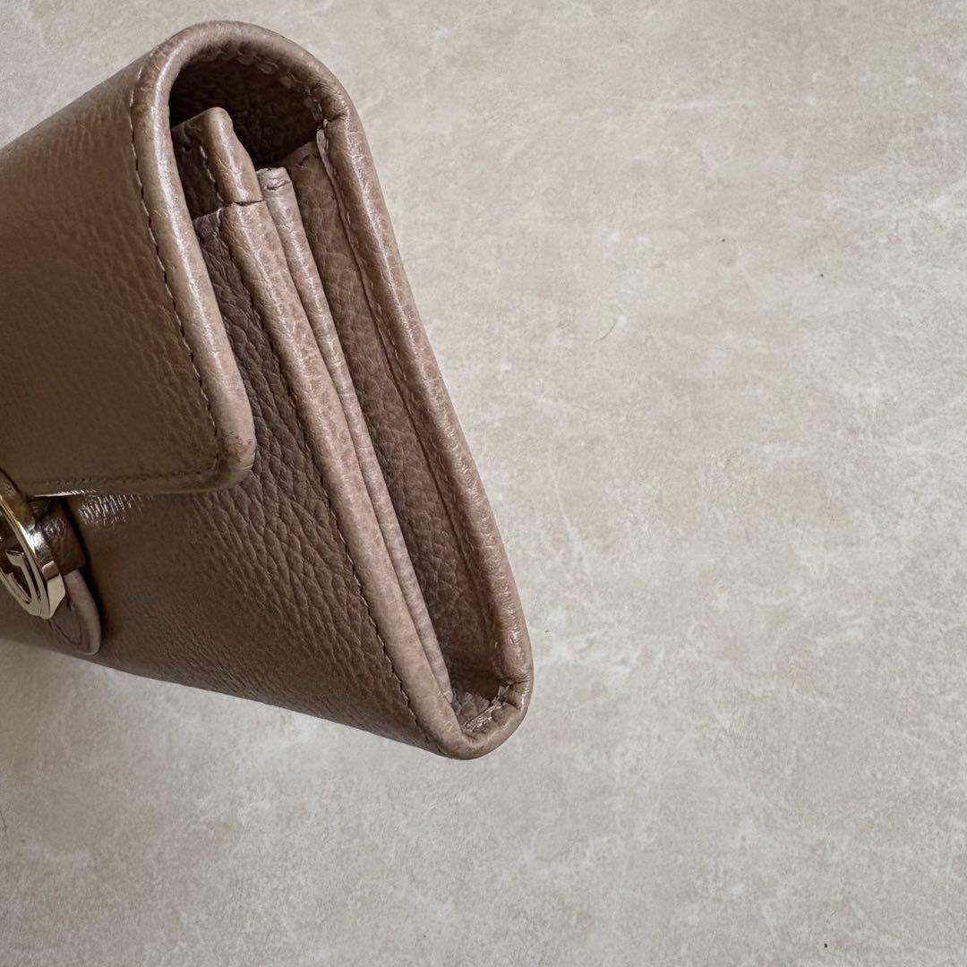【訳あり】GUCCI グッチ 長財布 GG インターロッキング シボ革