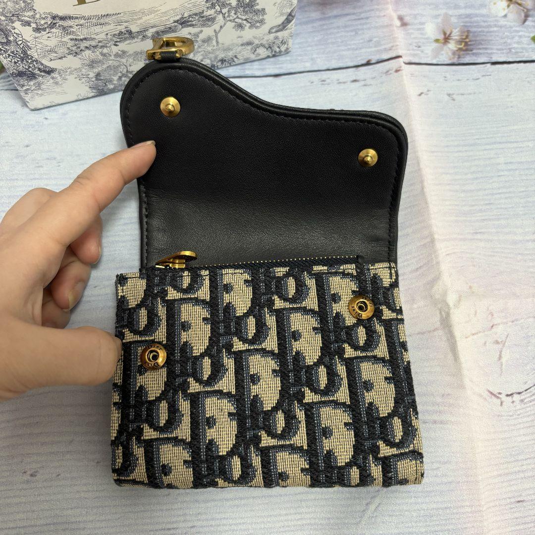 DIOR サドル 三つ折り財布 オブリーク