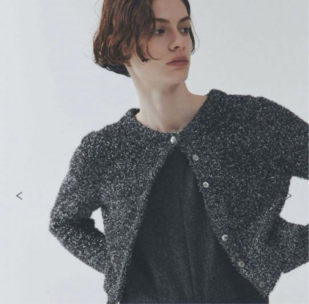MIESROHEミースロエ sustainableラメジャギークルーカーディガン