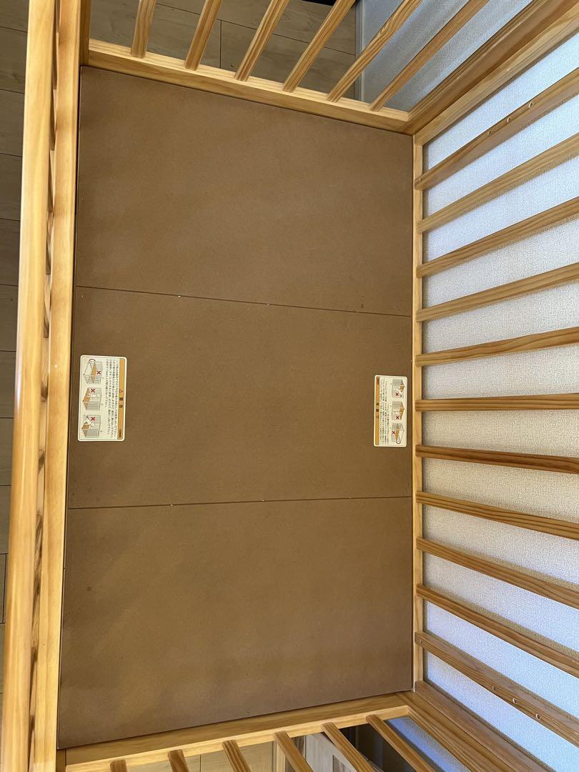 KATOJI ベビーベッド 木製　ハイタイプ　ナチュラル
